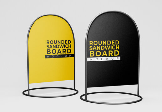 Set Rounded Street Board Mockup