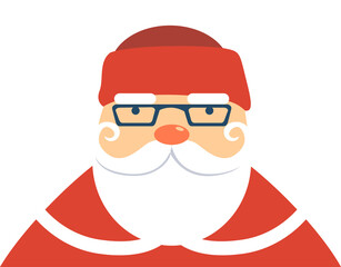Santa Claus Avatar. Cartoon character portrait. Transparent background. Png illustration