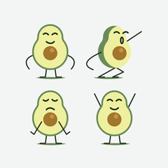 avocado cartoon character isolated on white background