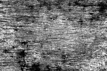 Distressed wood texture. Black grainy texture on white background. Dust overlay textured. Grain noise particles. Rusted white effect. Grunge design elements. Vector illustration, EPS 10.