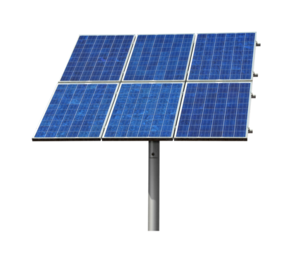 Solar energy panel isolated on transparent background, PNG.