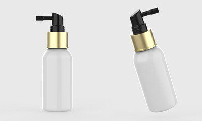 Plastic Bottle with Long Nozzle Sprayer Mockup isolated on white background. 3d illustration