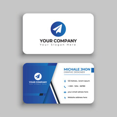 Double-sided creative business card template Creative and clean corporate business card template Vector illustration Stationery design .