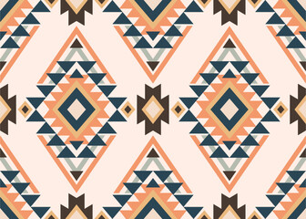 Aztec, navajo seamless pattern. Tribal geometric print. Ethnic design wallpaper, fabric, cover, textile, rug, blanket. - obrazy, fototapety, plakaty
