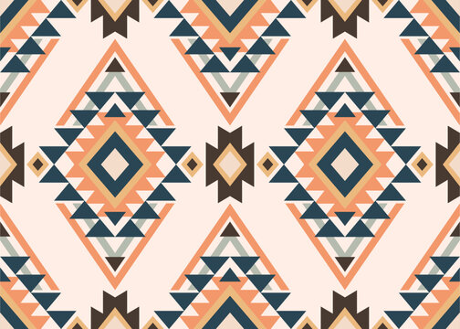 Aztec, navajo seamless pattern. Tribal geometric print. Ethnic design wallpaper, fabric, cover, textile, rug, blanket.