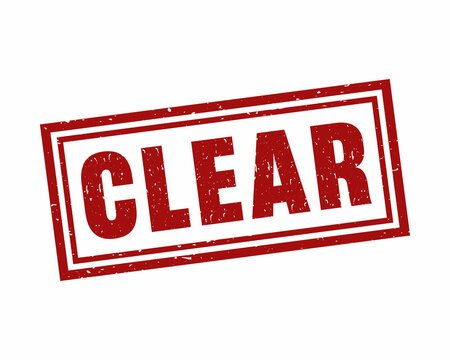 Clear red square grunge stamp, vector illustration