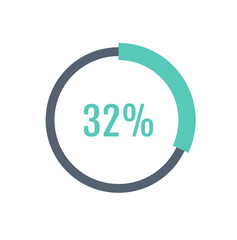 32% circle diagrams Infographics vector
