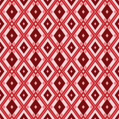 Geometric dark red diamond triangle shape seamless pattern on light pink background. Ornate ethnic line fabric seamless patterns vector modern retro design for textile, wallpaper, clothing, backdrop.