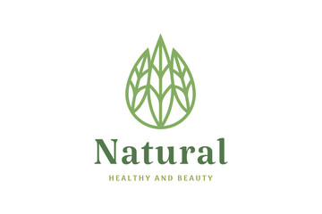 Leaf logo with abstract shape