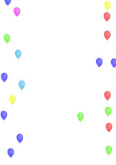 Red Helium Background White Vector. Balloon Festival Background. Yellow Present. Pink Toy. Air Light Set.