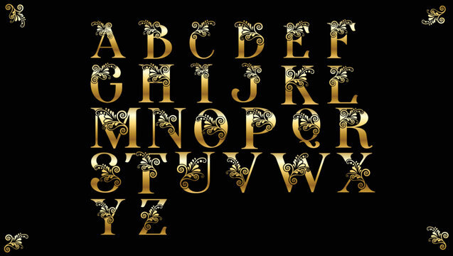 gold alphabet set