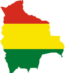 Obraz premium Bolivia Map Flag. Bolivian Border Boundary Country Shape Nation National Outline Atlas Flag Sign Symbol Banner. Transparent PNG Flattened JPG Flat JPEG
