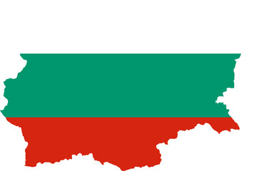 Bulgaria Map Flag. Bulgarian Border Boundary Country Shape Nation National Outline Atlas Flag Sign Symbol Banner. Transparent PNG Flattened JPG Flat JPEG