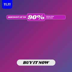 11.11 sale, 11.11 online sale, singles day festival, gradient purple, 1111 online shop signs, for poster or flyer design, social media banner, online shop label promotion, web banner.