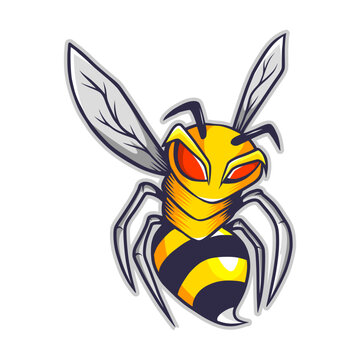 hornet bee robot mascot logo
