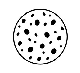 
Cookies with chocolate chips. Homemade chocolate chip cookies with chocolate chips on a white background. Illustration in doodle style. sweet food. cookie