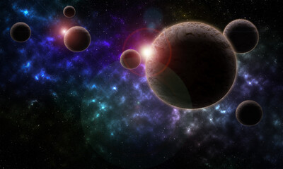 Fototapeta na wymiar nebula illustration stars space sky universe. Star and nebula system, spherical panorama