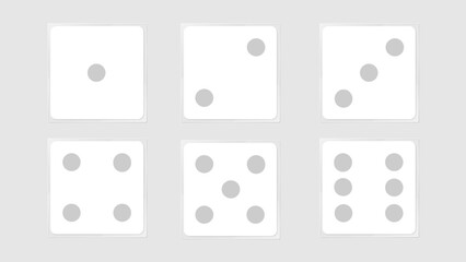 gray dice game icon set on white background, icon for game design, flat illustration, casino concept, random symbol, luck sign, simple design