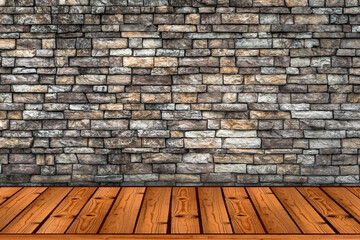 Wooden floor illustration for placing goods