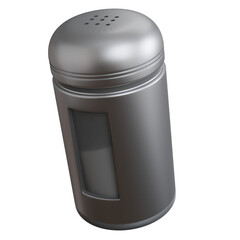 3d rendering silver salt bottle isolated