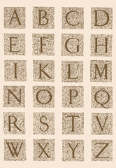 Obraz premium Vintage German typography alphabets 1889. Schriften Atlas