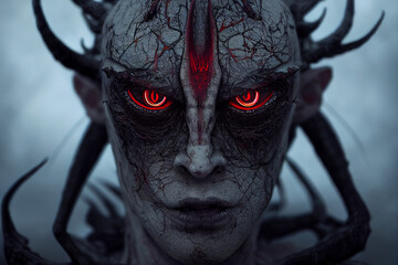 Scary demon devil monster. Generative AI