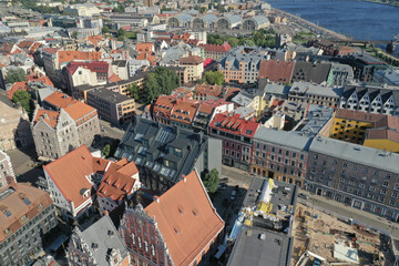 Old European city of Riga view from the top, Latvia