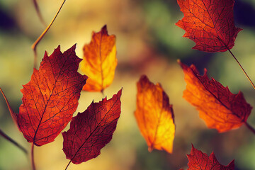 Obraz premium Fall Tree Leaves Autumn Color Seamless Texture Pattern Tiled Repeatable Tessellation Background Image