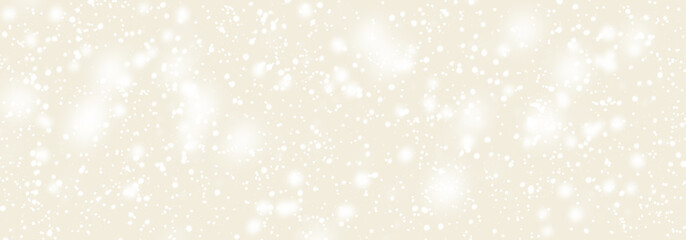 Abstract snowfall in dark sky. Falling white snow winter on light grey sky background. Pastel soft color