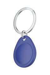 Keyring with RFID key tag isolated on transparent background