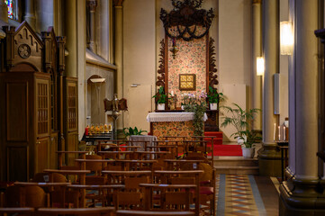 The tabernacle with the Most Blessed Sacrament in the St Alphonse church in Luxembourg City,...