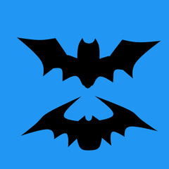 illustration of a bat on a blue background