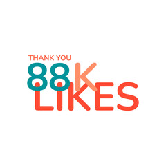 ILLUSTRATION THANK YOU 88K LIKES BANNER CELEBRATION. ICON TEMPLATE DESIGN VECTOR GOOD FOR SOCIAL MEDIA, CARD , POSTER