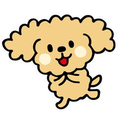 Obraz premium ゆるい手描きのトイプードル 感激ポーズ