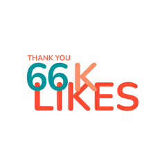 ILLUSTRATION THANK YOU 66K LIKES BANNER CELEBRATION. ICON TEMPLATE DESIGN VECTOR GOOD FOR SOCIAL MEDIA, CARD , POSTER
