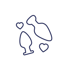 anal plugs, sex toys line icon
