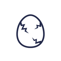 cracked egg icon on white