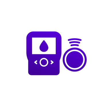 Continuous Glucose Monitor Icon, Vector