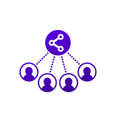 people sharing icon on white, vector