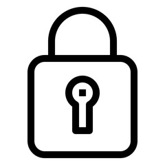 Icon Lock With Style Outline