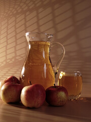 still life with apple juice