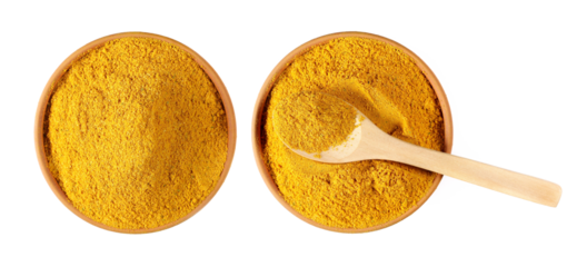 Seasoning salt, mixed kitchen salt, turmeric powder, ground coriander, onion powder, ground ginger, mustard, white pepper, celery, chopped parsley, cumin, chili peppers isolated on white