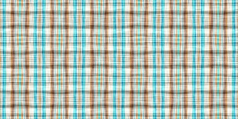  Teal rustic coastal beach house border check fabric tile. Seamless sailor flannel edging trim textile. Gingham blur rustic banner ribbon endless tape.