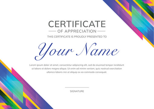 Abstract certificate of appreciation template design