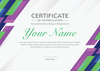 Modern certificate of appreciation template