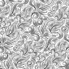 Stoffe zum Nähen Monochrome seamless abstract pattern with curve elements