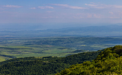 Fototapeta na wymiar Panoramic view of mountains surrounding Tbilisi, Georgia.