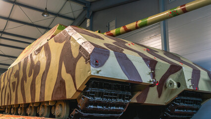 German big tank. Giant breakthrough tank with big armor. Outdated tracked military equipment. A...