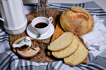 Fotografia de pão para padaria, cardapios. pão artesal, paes 