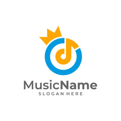 King Music Logo Template Design Vector, Emblem, Design Concept, Creative Symbol, Icon